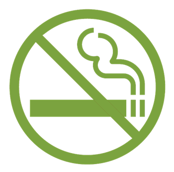 a no smoking sign on a green background